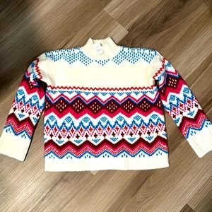 NEW Loft Fair Isle Wide Sleeve Mock Neck Sweater - Sz M
